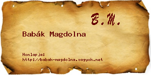 Babák Magdolna névjegykártya