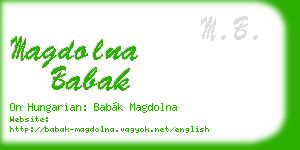 magdolna babak business card