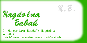 magdolna babak business card